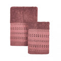 Coppia Asciugamani Sarah Collection 40x60 + 60x110 cm. Rosa Antico