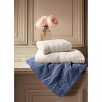 Coppia Asciugamani Sarah Collection 40x60 + 60x110 cm. Blu Polvere