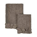 Coppia Asciugamani Nuvole di Voile Collection 40x60 + 60x110 cm. Tortora