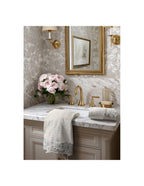 Blanc MariClò Coppia Spugna con Pizzo Merletto Collection in Cotone Panna 40x60+60x110 cm.