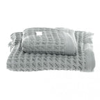 Blanc MariClò Coppia Asciugamani a Nido d’Ape Sweet Waffle Collection in Cotone 30x50 + 50x90 cm. Grigio Chiaro