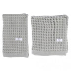 Blanc MariClò Coppia Asciugamani a Nido d’Ape Sweet Waffle Collection in Cotone 30x50 + 50x90 cm. Grigio Chiaro