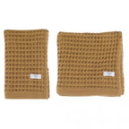 Blanc MariClò Coppia Asciugamani a Nido d’Ape Sweet Waffle Collection in Cotone 30x50 + 50x90 cm. Ocra