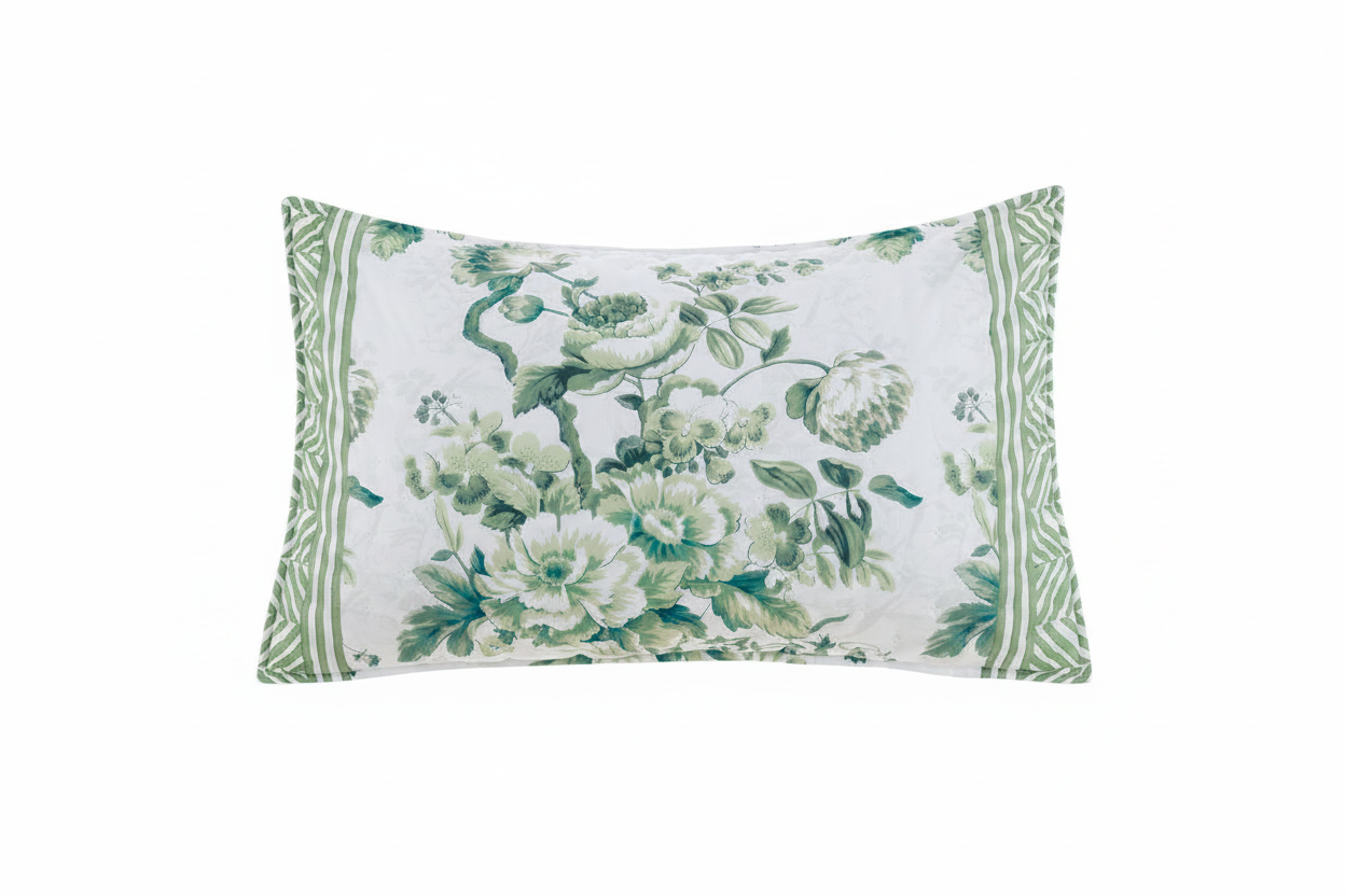 Blanc MariClò Coppia Copriguanciali L'Erborista Collection con Stampa Floreale in Poliestere 50x80 cm.