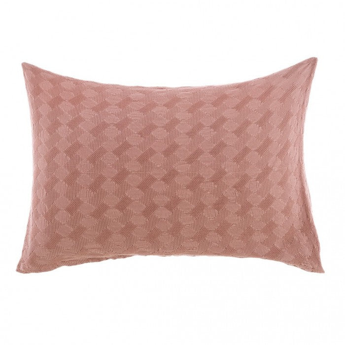 Blanc MariClò Copriguanciale Singolo Mosaico Collection in Cotone Jacquard Rosa 50x80 cm.