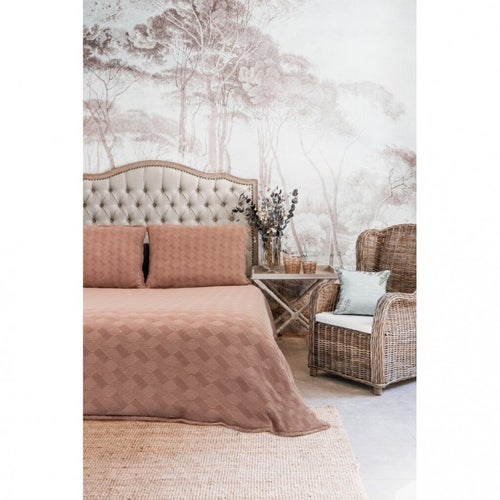 Blanc MariClò Copriguanciale Singolo Mosaico Collection in Cotone Jacquard Rosa 50x80 cm.