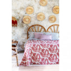 Blanc MariClò Copriletto Nido d’Ape Terra e Toile Collection Toile de Jouy Ruggine 250x250 cm.