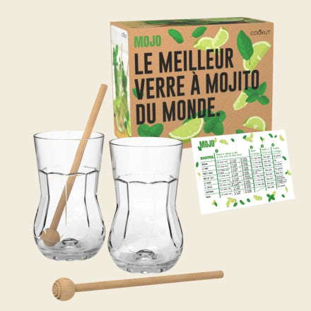 Cookut MOJO I Migliori Bicchieri da Mojito - Set di 2 con Pestelli