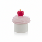 Blanc MariClò Candela Profumata in Ceramica a Forma di Cupcake con Ciliegia 10x8 cm.