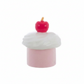 Blanc MariClò Candela Profumata Cupcake in Ceramica con Ciliegia 10x8 cm.