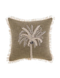Blanc MariClò Cuscino Cocco Collection in Cotone con Ricamo Palme 45x45 cm.
