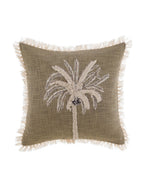 Blanc MariClò Cuscino Cocco Collection in Cotone con Ricamo Palme 45x45 cm.
