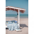 Blanc MariClò Cuscino Ricamato Vista Mare Collection in Cotone Sabbia con Frangia 45x45 cm.