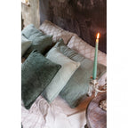 Blanc MariClò Cuscino Morbido Sonno Collection in Ciniglia Verde Chiaro con Piping 45x45 cm.