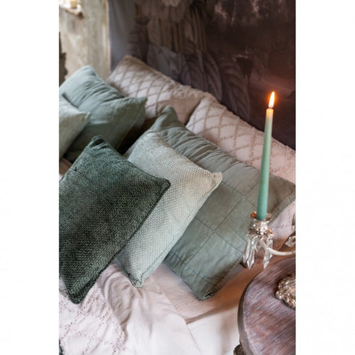 Blanc MariClò Cuscino Morbido Sonno Collection in Ciniglia Verde Chiaro con Piping 45x45 cm.