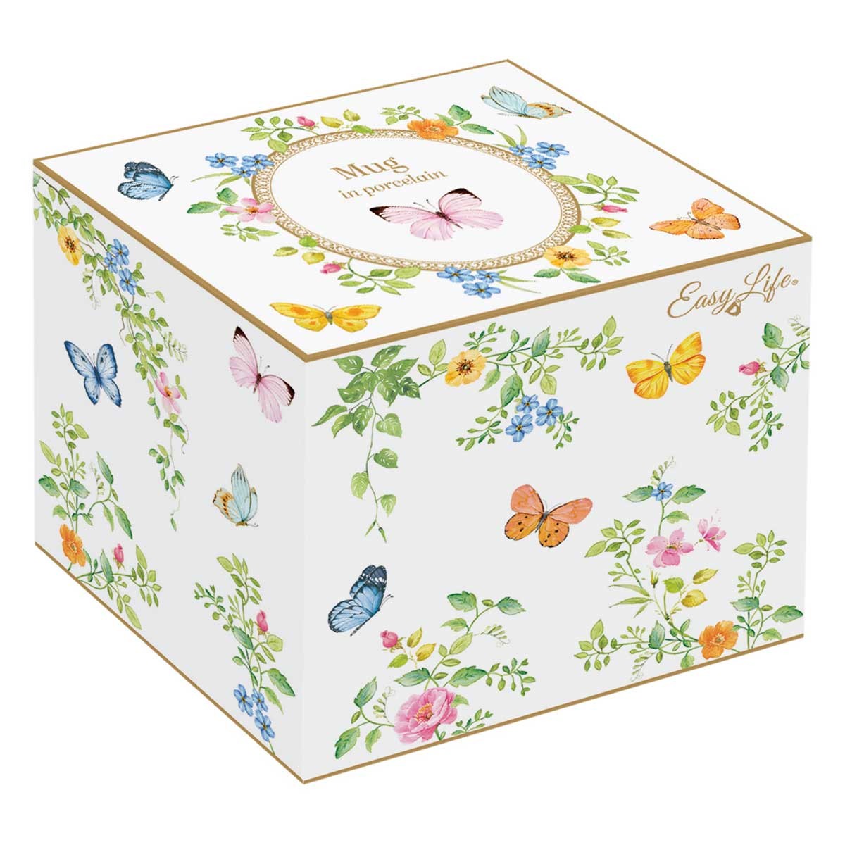 Easy Life Tazza Mug Dancing Butterflies Collection in Porcellana 350 ml.
