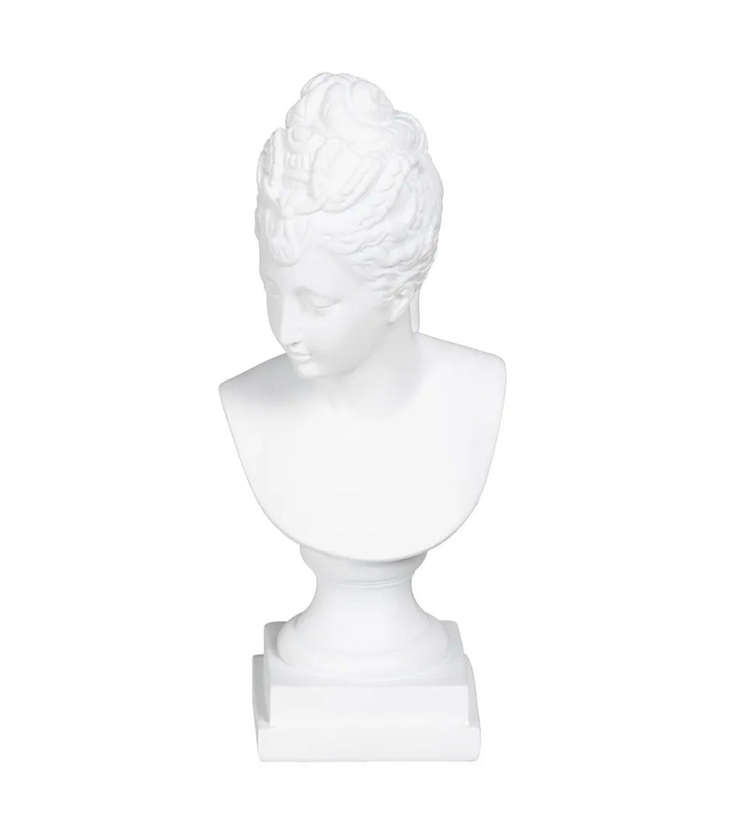 Ixia Busto Donna Decorativo in Resina Bianca 12,6x10,3x29,5 cm.