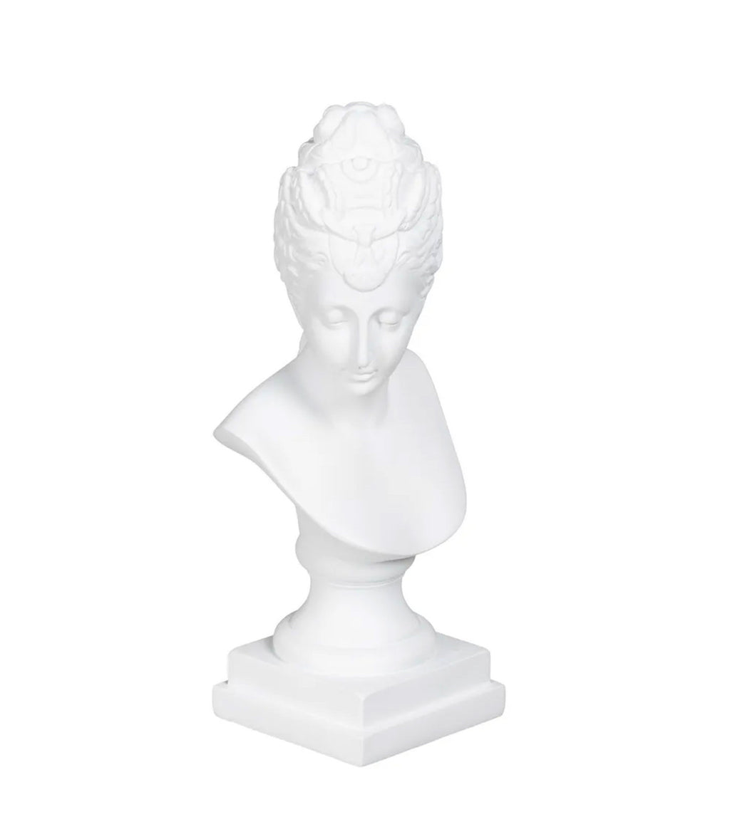 Ixia Busto Donna Decorativo in Resina Bianca 12,6x10,3x29,5 cm.