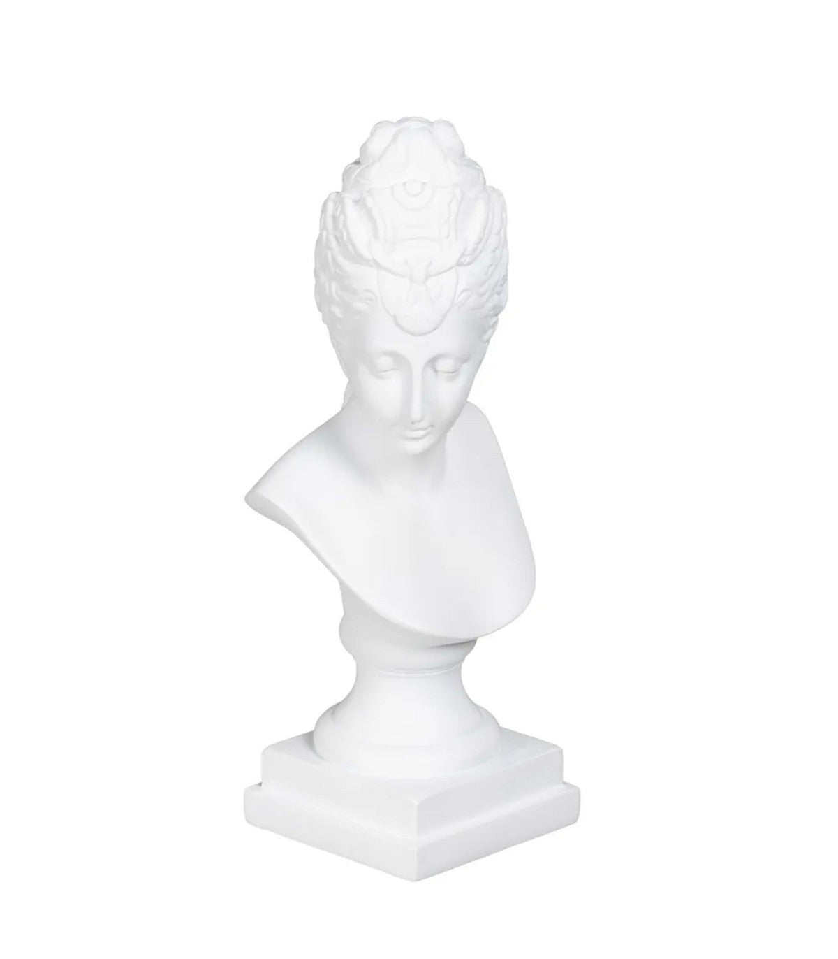 Ixia Busto Donna Decorativo in Resina Bianca 12,6x10,3x29,5 cm.