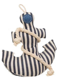 Ixia Fermaporta a Forma di Ancora in Cotone Blu e Bianco H 30 L 27 D 16 cm.