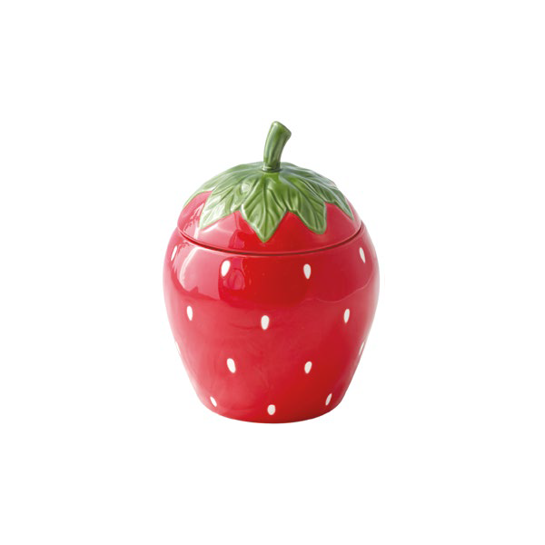 Barattolo ermetico Fragola in Porcellana Jardin de Fraises Collection 12,5x18 cm.
