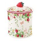 Easy Life Barattolo Jardin de Fraises Collection in Porcellana 8,5x11 cm.
