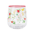 Set 2 Bicchieri Decorati in Vetro Jardin de Fraises Collection 500 ml.