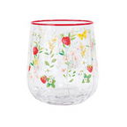Set 2 Bicchieri Decorati in Vetro Jardin de Fraises Collection 500 ml.