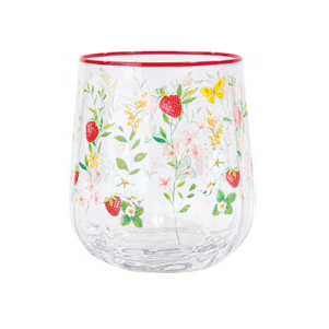 Set 2 Bicchieri Decorati in Vetro Jardin de Fraises Collection 500 ml.