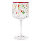 Set 2 Calici Decorati in Vetro Jardin de Fraises Collection 450 ml.