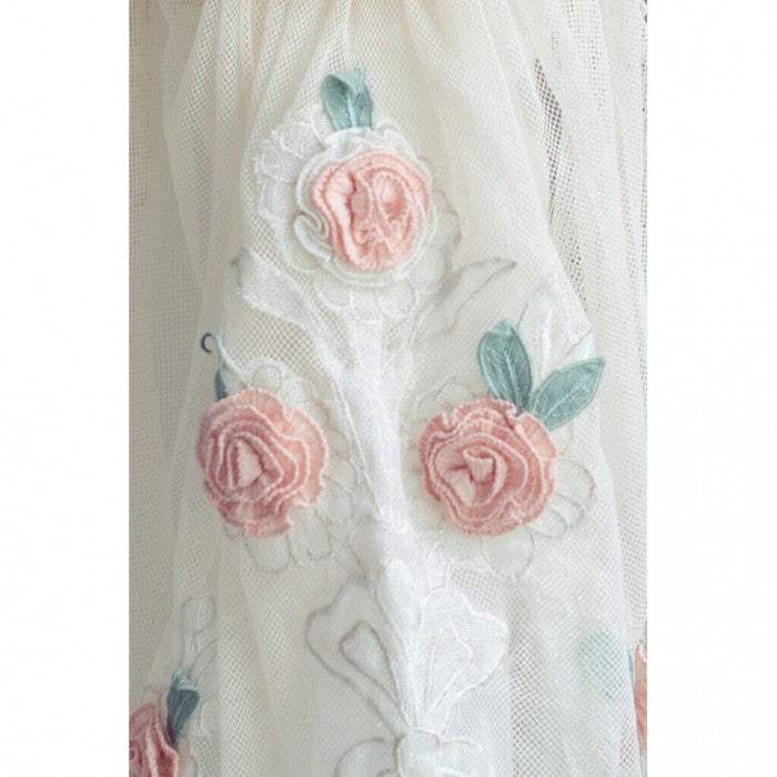 Blanc MariClò Embrasse Artigianale con Rose e Trina 10x55 cm.