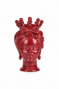Ceramiche Sofia Caltagirone Testa di Moro Donna in Ceramica Rossa 21 cm