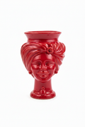 Testa di Moro Donna Ceramica Rossa 16cm - sfondo bianco