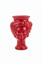 Testa di Moro Donna Ceramica Rossa 16cm - sfondo bianco