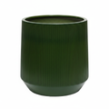 Vaso in ceramica verde con texture rigata