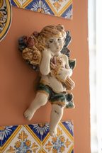 Ceramiche Sofia Caltagirone Angelo 4 Stagioni Fascia Verde in Ceramica 13x16 cm