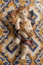 Ceramiche Sofia Caltagirone Angelo 4 Stagioni Fascia Rossa in Ceramica 13x16 cm