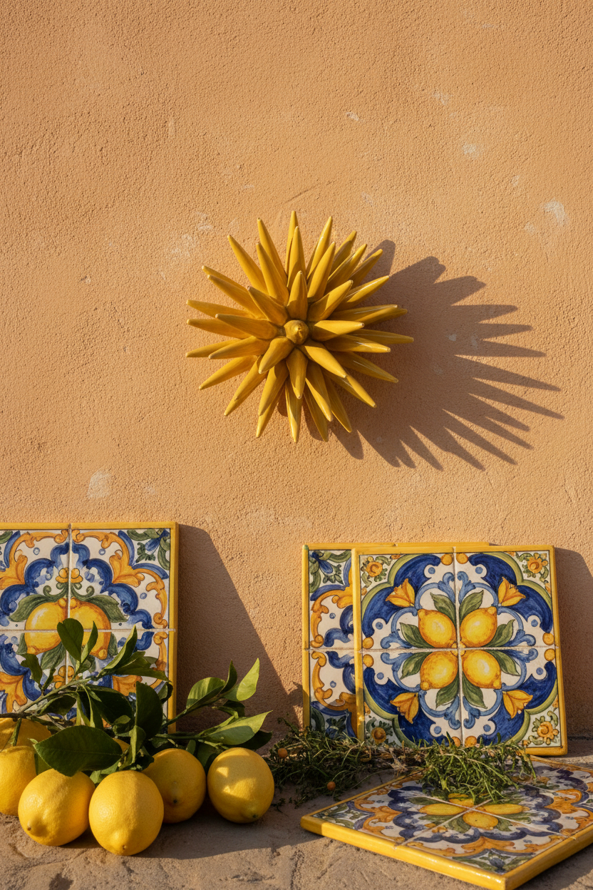 Riccio di Mare Ceramica Senape Sofia Caltagirone - ambientazione siciliana