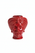 Ceramiche Sofia Caltagirone Testa di Moro Uomo in Ceramica Rossa 16 cm