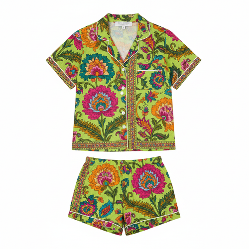 Completo pigiama Fiori di Jaipur verde lime Blanc MariClò