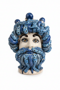 Ceramiche Sofia Caltagirone Testa Tritone in Ceramica Blu 20 cm
