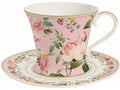 Easy Life Tazza da Tè con Piattino Chant des Roses Collection in Porcellana 200 ml.