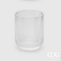 EDG Enzo De Gasperi Set 4 Bicchieri Righe Tumbler in Vetro H9 Ø7 cm.