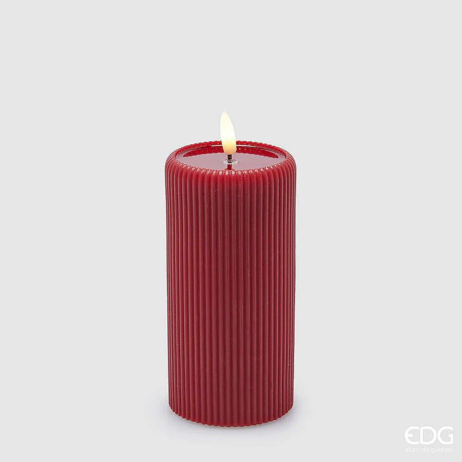 EDG Candela LED Lounge Moccolo con Telecomando Rosso 15x7,5 cm.
