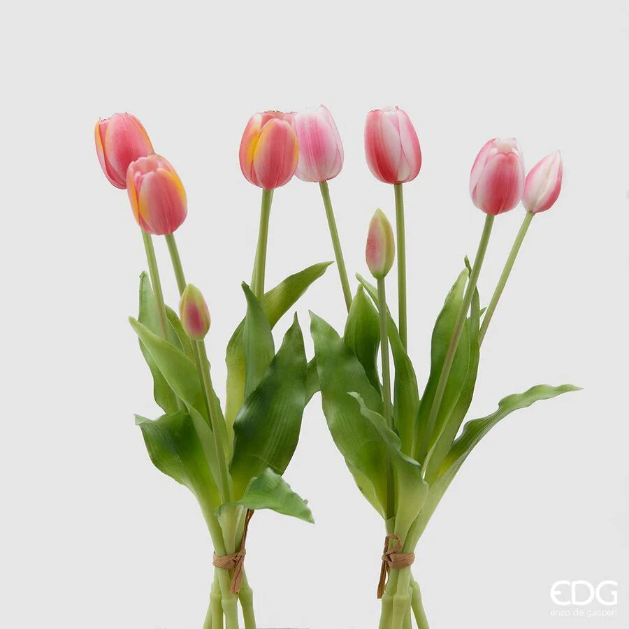 Tulipani EDG Mazzo da 5 con Foglie 40 cm.