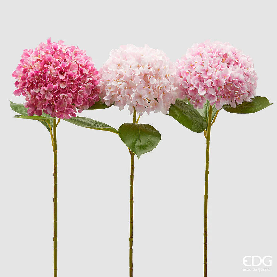 Ortensia EDG Ramo con Foglie 65 cm.
