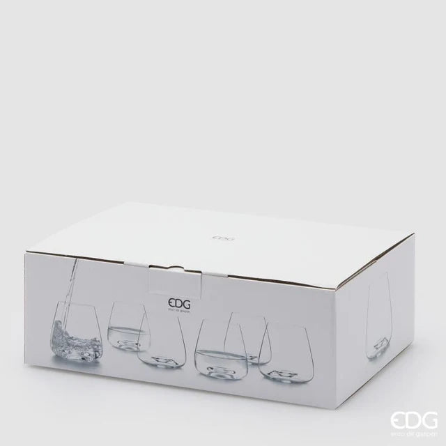 EDG Enzo De Gasperi Set 6 Bicchieri Grace Tumbler in Vetro H9 Ø10 cm. — 500 ml
