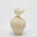 EDG Enzo De Gasperi Vaso Flow Sinuoso in Vetro Avorio H 30,5 cm. D 19,5 cm.