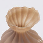 EDG Enzo De Gasperi Vaso Flow Sinuoso in Vetro Marrone Chiaro H 30,5 cm. D 19,5 cm.