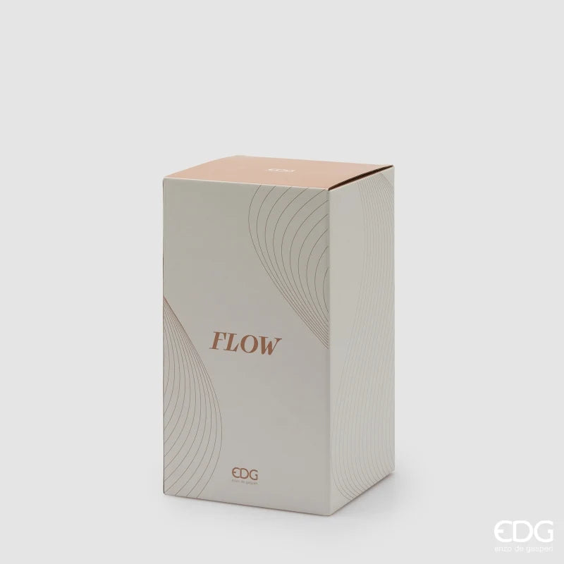 EDG Enzo De Gasperi Vaso Flow Sinuoso in Vetro Avorio H 30,5 cm. D 19,5 cm.